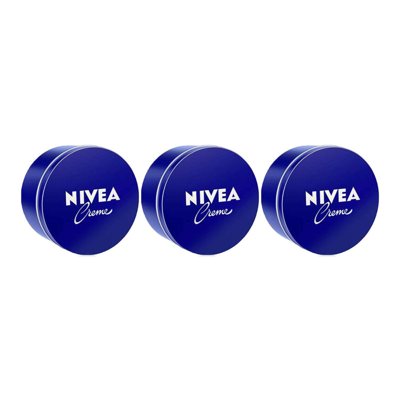 Nivea Cream Tin - Body, Face, and Hand Care, 250ml (Pack of 3)