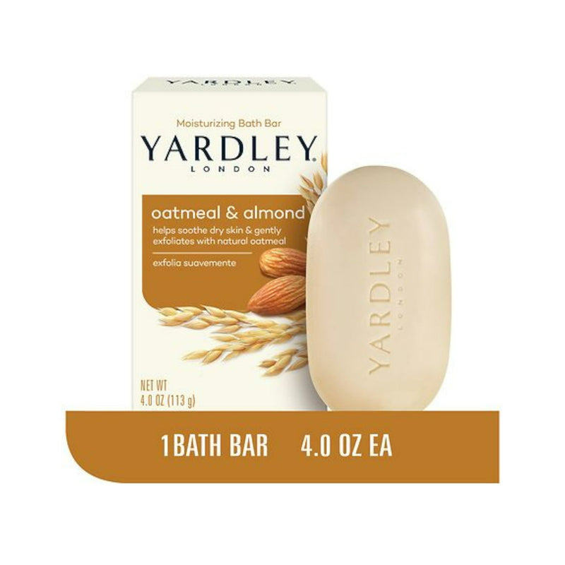 Yardley London Oatmeal & Almond Moisturizing Bath Bar Soap, 4.0 oz. (Pack of 2)