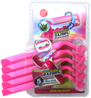 Twin Blades Razors with Aloe Strip For Women, 5 Count