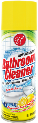 Non-Abrasive Foaming Bathroom Cleaner - Lemon Scent, 13oz.