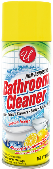 Non-Abrasive Foaming Bathroom Cleaner - Lemon Scent, 13oz.