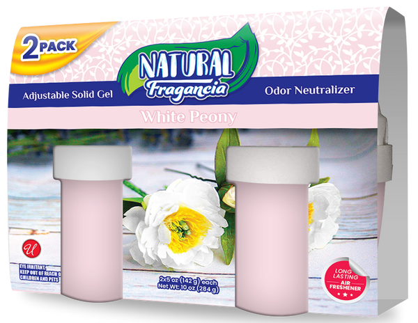 Natural Fragancia White Peony Solid Gel Air Freshener, 2 Pack