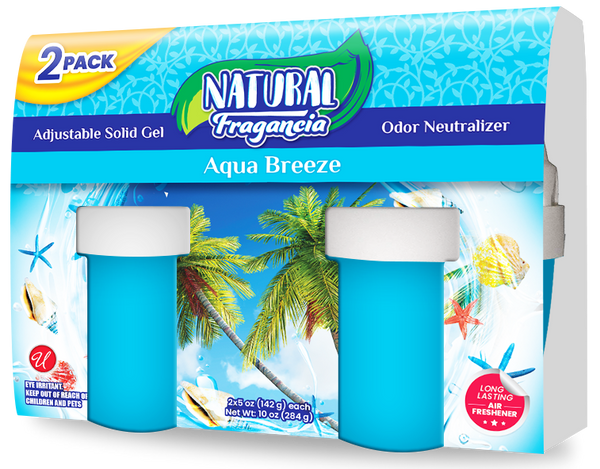 Natural Fragancia Aqua Breeze Solid Gel Air Freshener, 2 Pack