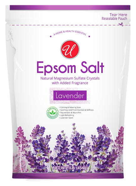 Lavender Epsom Salt, Natural Magnesium Sulfate Crystals 1lb (454g)