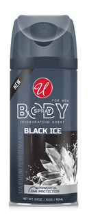 Invigorating Black Ice Scent 24 Hour Body Spray For Men, 3.5oz.