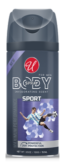 Invigorating Sport Scent 24 Hour Body Spray For Men, 3.5oz. (150ml)