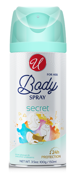 Secret 24 Hour Body Spray For Her, 3.5oz. (150ml)