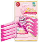 Twin Blades Razors with Aloe Strip For Women, 5 Count