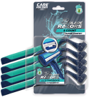 Care For Men Twin Blades Razors with Aloe Strip, 5 Count