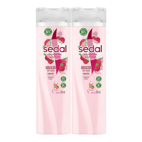 Sedal Shampoo Hidratacion Anti-Nudos Frambuesa & Oleos, 300ml (Pack of 2)