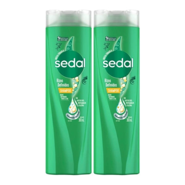 Sedal Shampoo Rizos Definidos Todo El Dia, 300ml (10.15oz.) (Pack of 2)