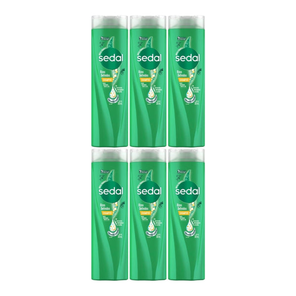 Sedal Shampoo Rizos Definidos Todo El Dia, 300ml (10.15oz.) (Pack of 6)