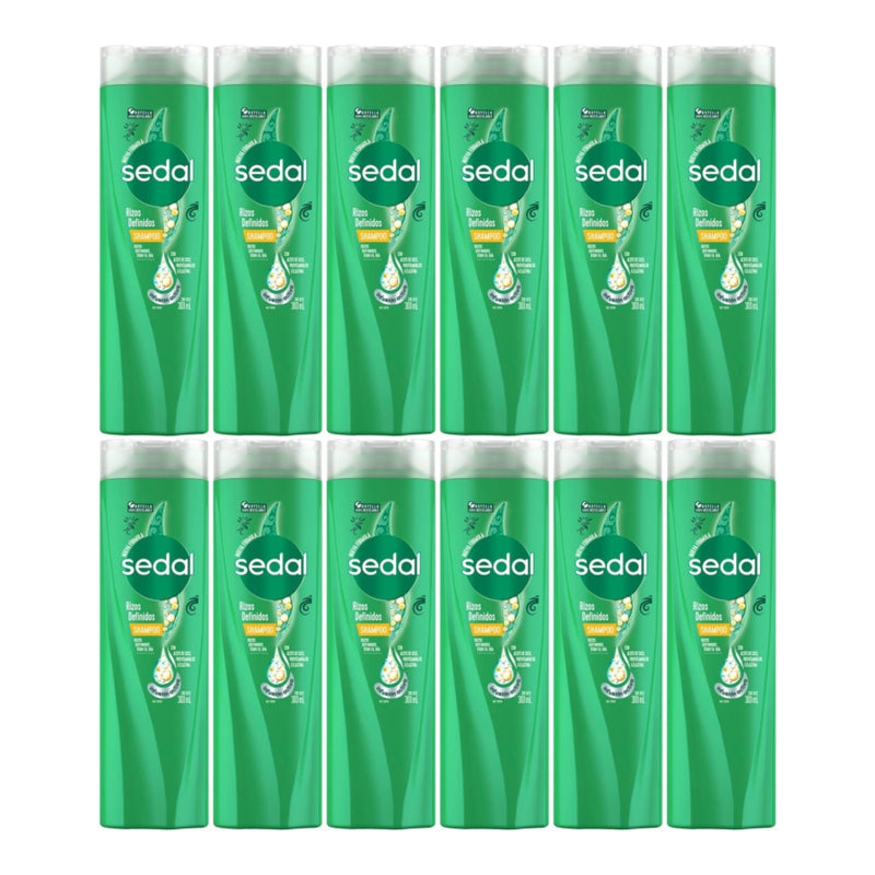 Sedal Shampoo Rizos Definidos Todo El Dia, 300ml (10.15oz.) (Pack of 12)