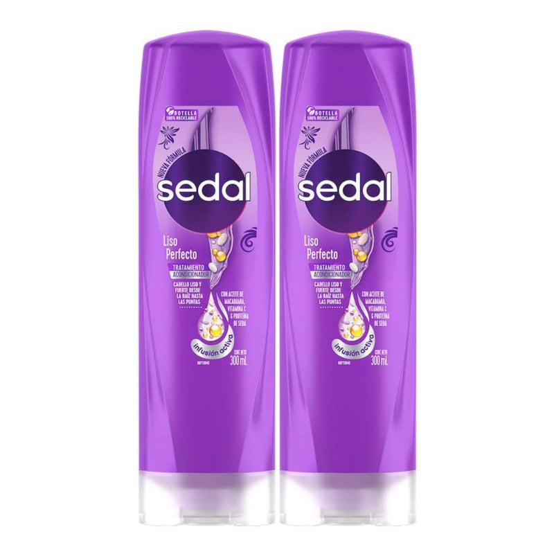 Sedal Acondicionador Liso Perfecto, 300ml (10.15oz.) (Pack of 2)