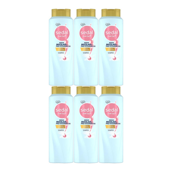 Sedal Care+ Shampoo Agua Micelar+ Pro-Vitamina B5, 300ml (10.15oz.) (Pack of 6)