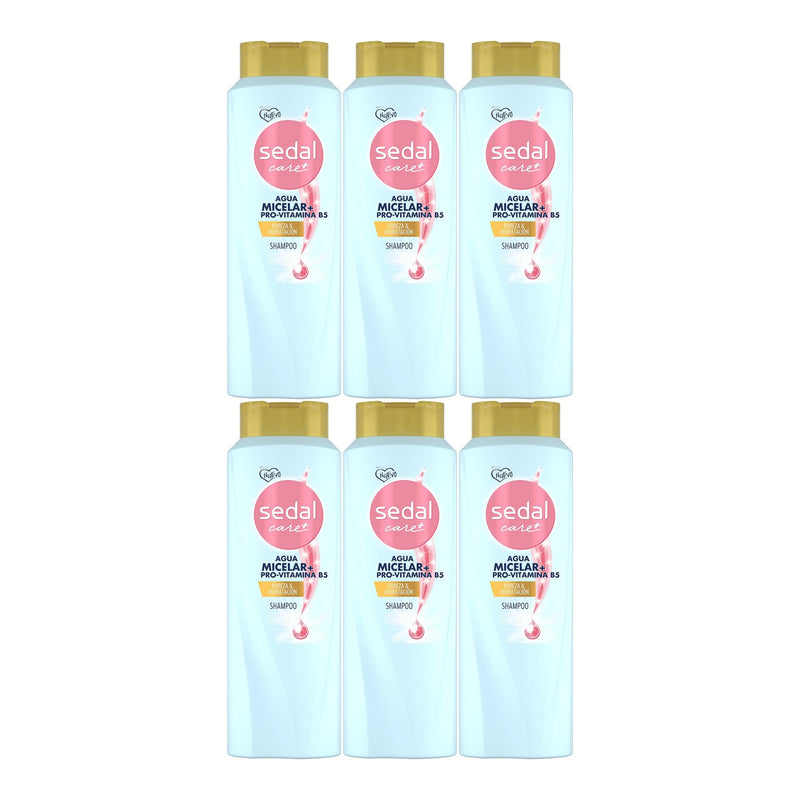 Sedal Care+ Shampoo Agua Micelar+ Pro-Vitamina B5, 300ml (10.15oz.) (Pack of 6)