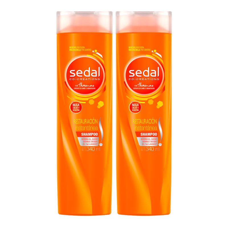 Sedal Co-Creations Shampoo Restauración Instantánea, 340ml (11.5oz) (Pack of 2)