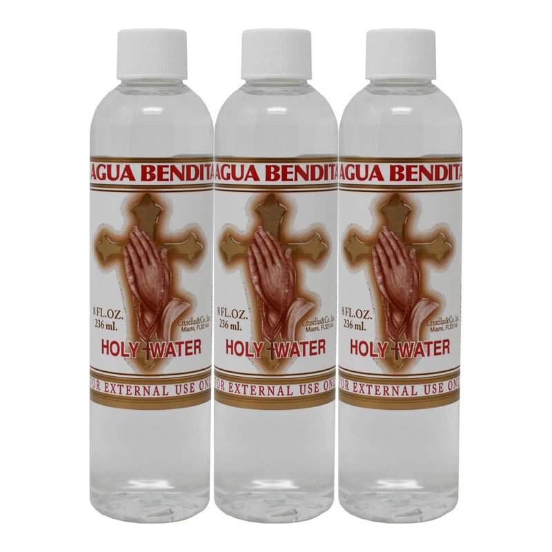 Agua Bendita - Holy Water by Crusellas & Co, 8oz. (236ml) (Pack of 3)