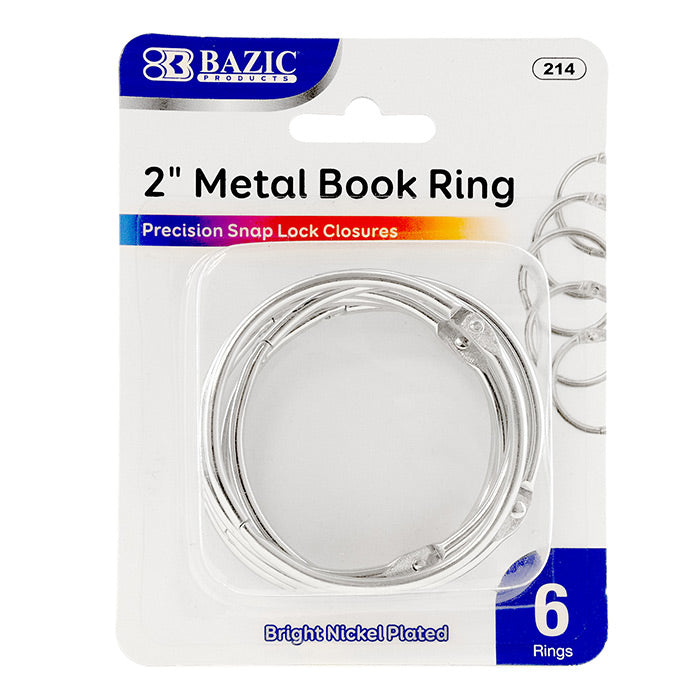 2" Metal Book Rings (6/Pack)