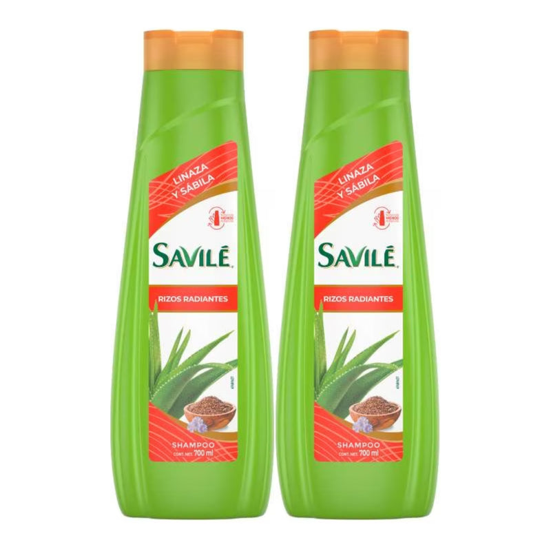 Savile Shampoo Linaza y Sábila (Rizos Radiantes), 700ml (Pack of 2)