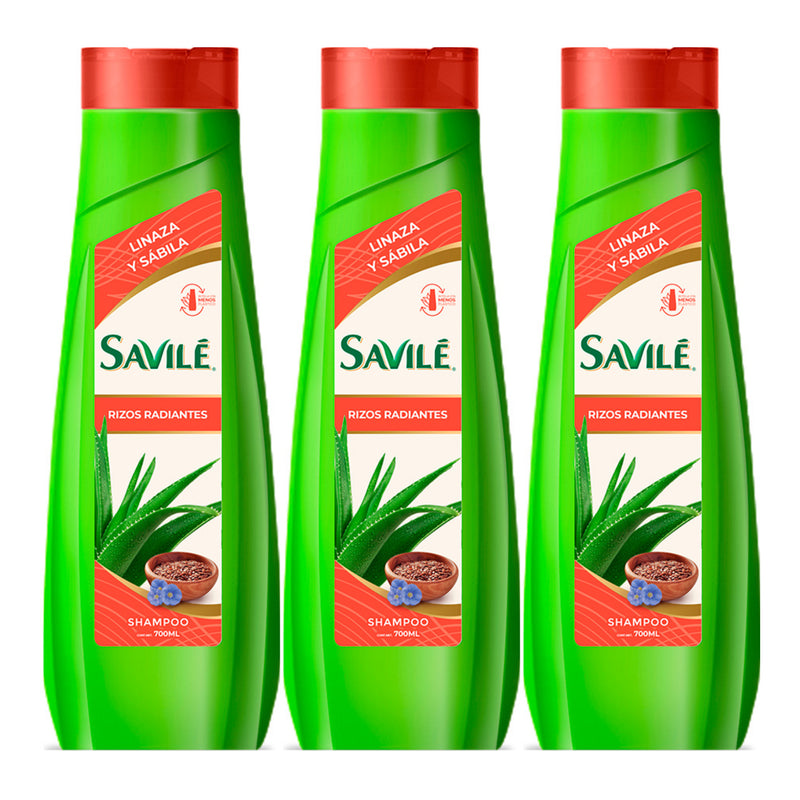 Savile Acondicionador Linaza y Sábila (Rizos Radiantes), 700ml (Pack of 3)