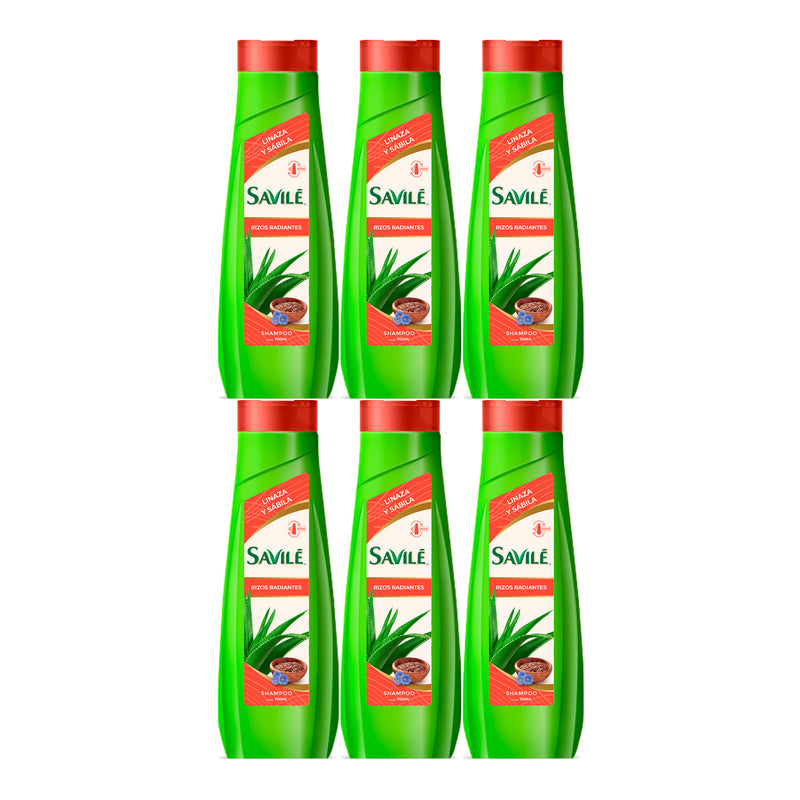 Savile Acondicionador Linaza y Sábila (Rizos Radiantes), 700ml (Pack of 6)