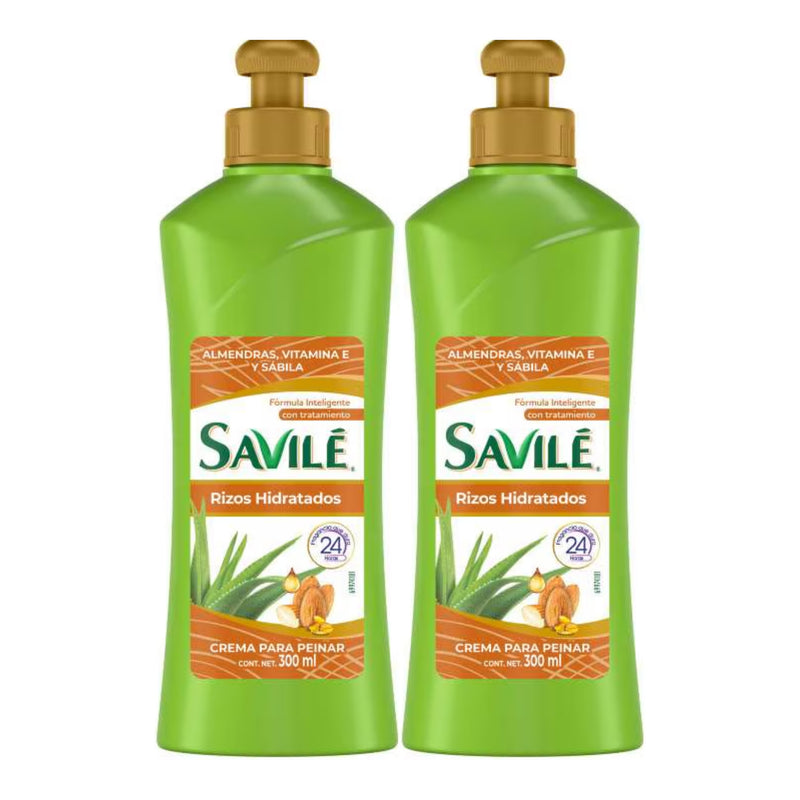 Savilé Crema para Peinar Rizo Almendra y Vitamin E, 300ml (Pack of 2)