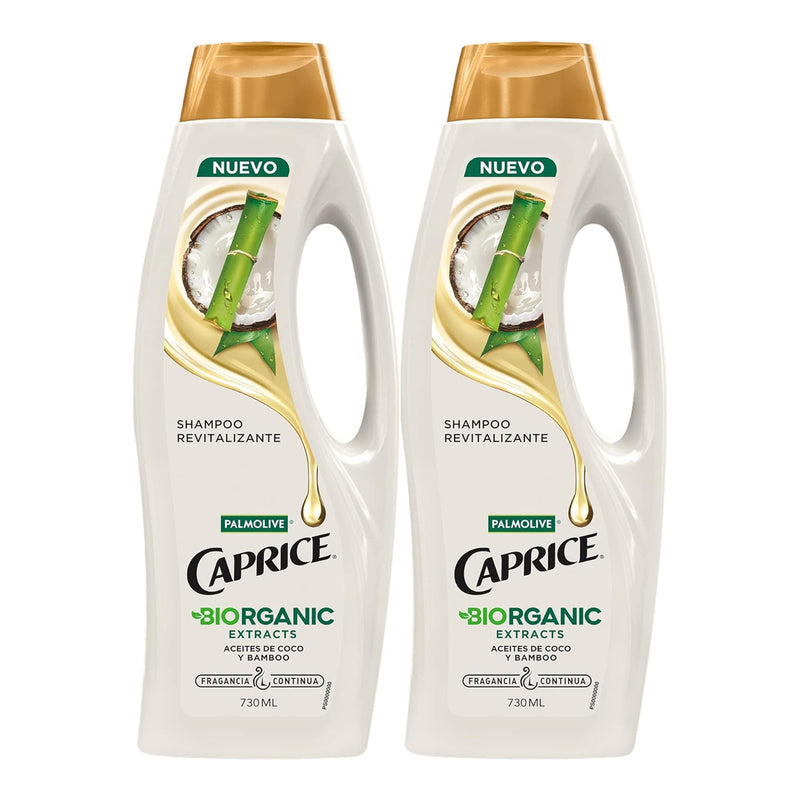 Caprice Shampoo Biogranic Extracts Aceites De Coco y Bamboo, 730ml (Pack of 2)