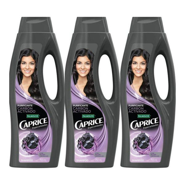 Caprice Shampoo Purificante (Carbon Activado), 750ml (Pack of 3)