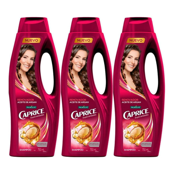 Caprice Shampoo Renovador (Aceite De Argan), 750ml (Pack of 3)