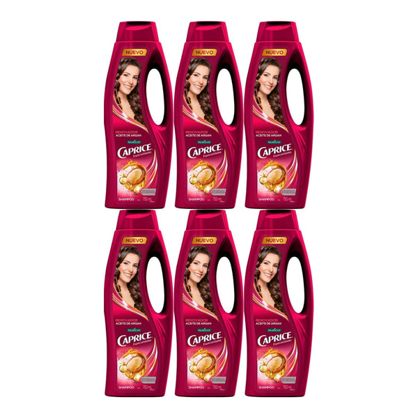 Caprice Shampoo Renovador (Aceite De Argan), 750ml (Pack of 6)