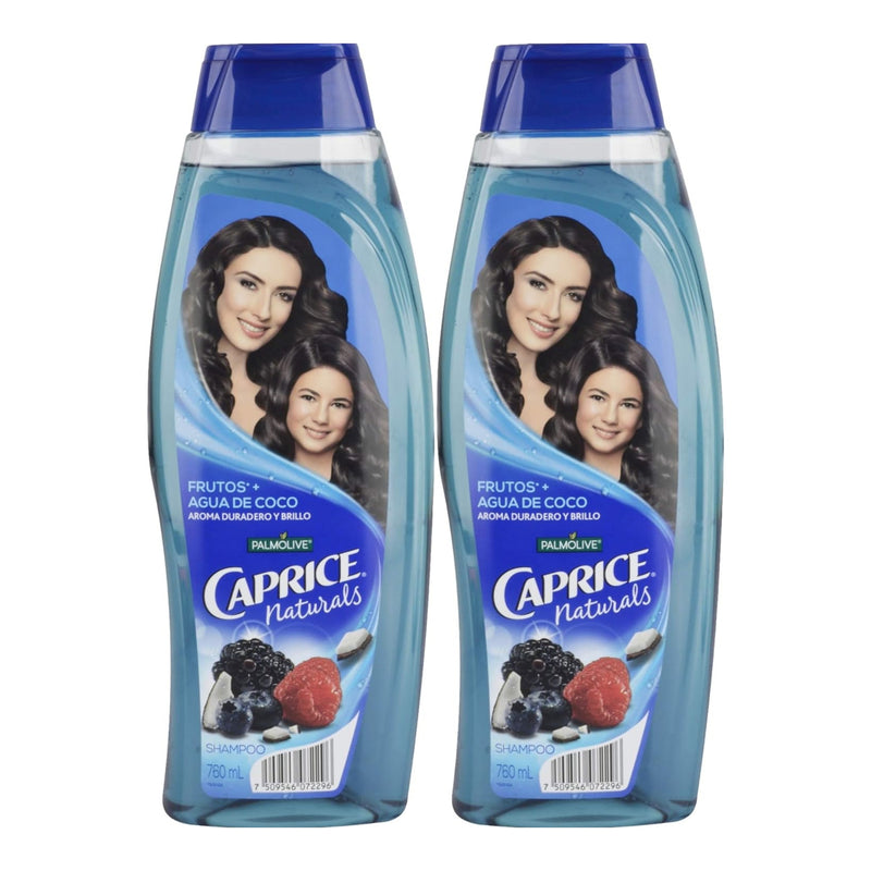 Caprice Shampoo Frutos + Agua De Coco Aroma Duradero y Brillo 760ml (Pack of 2)