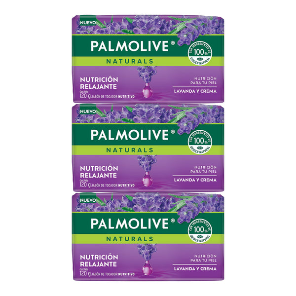 Palmolive Naturals Lavanda Crema Bar Soap Nutrición Relajante, 120g (Pack of 3)