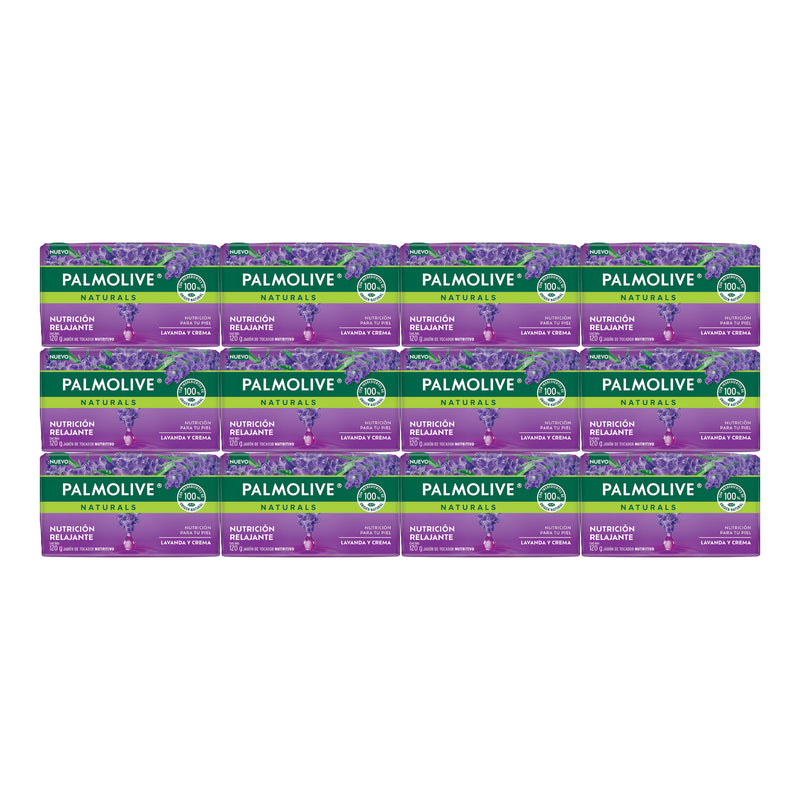 Palmolive Naturals Lavanda Crema Bar Soap Nutrición Relajante, 120g (Pack of 12)