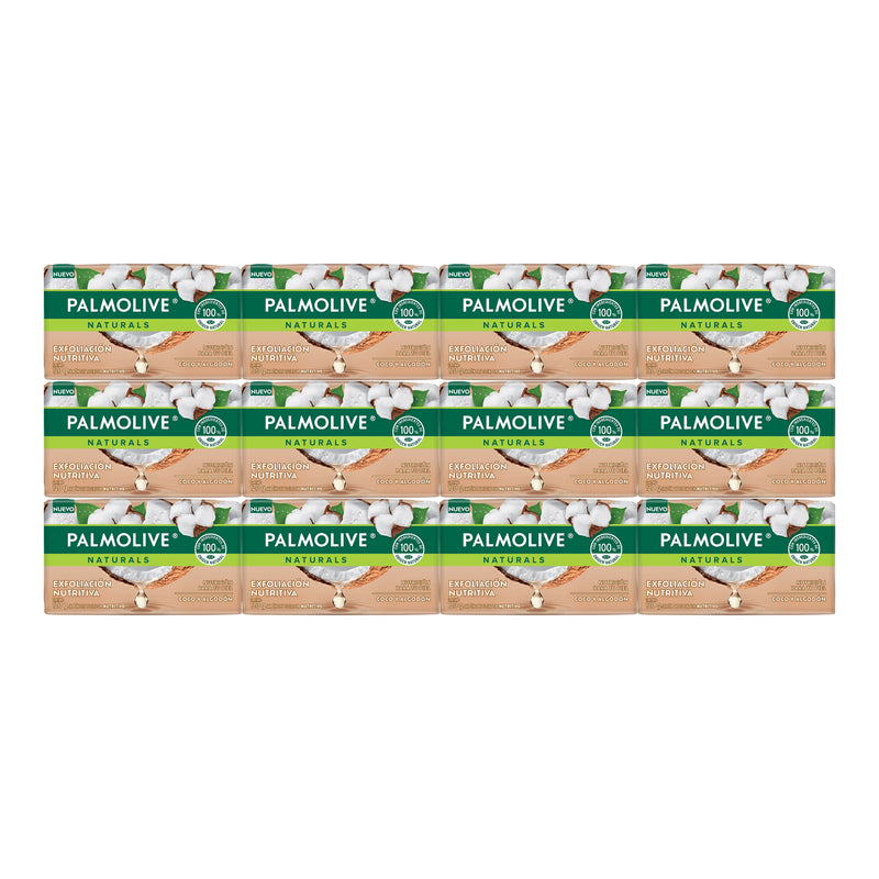 Palmolive Naturals Coco Algodón Bar Soap Exfoliación Nutritiva 120g (Pack of 12)