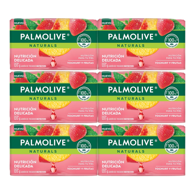 Palmolive Naturals Yoghurt Frutas Bar Soap Nutrición Delicada 120g (Pack of 6)