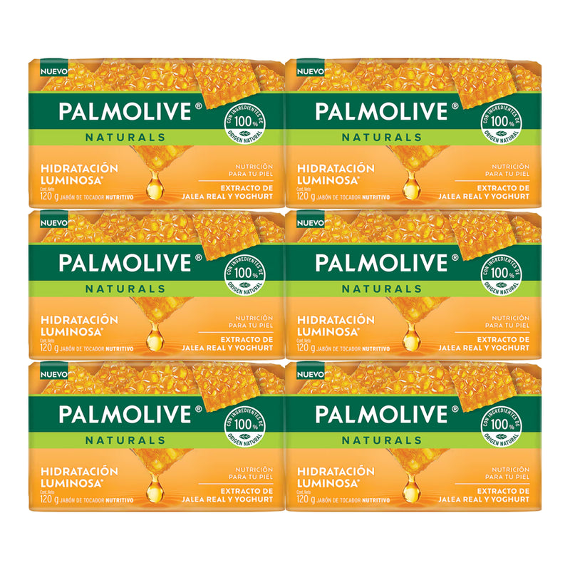 Palmolive Jalea Real y Yoghurt Bar Soap Hidratación Luminosa, 120g (Pack of 6)