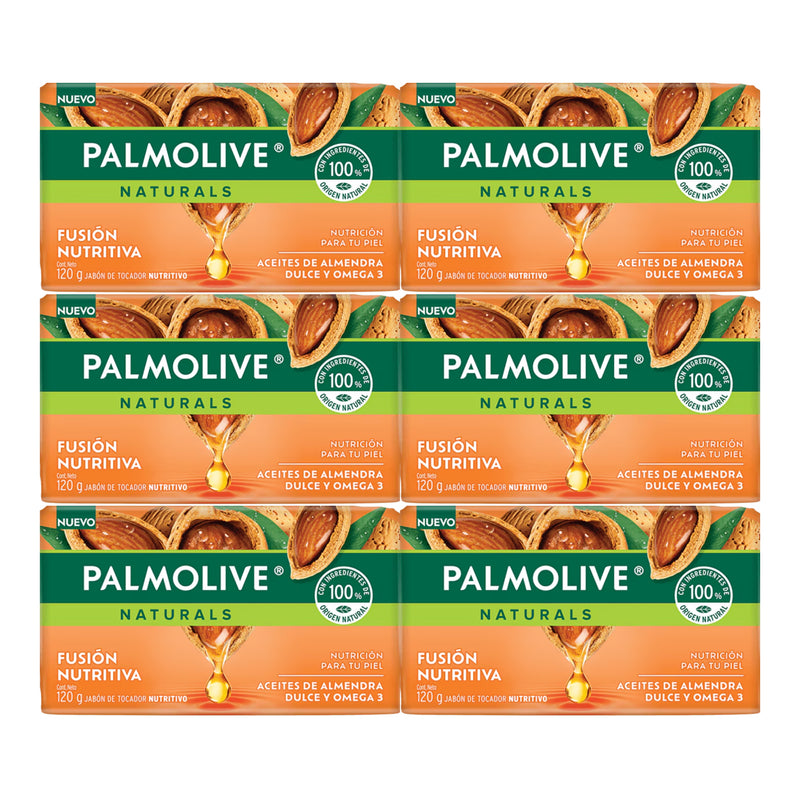 Palmolive Aceites de Almendra Dulce y Omega 3 Bar Soap, 120g (Pack of 6)