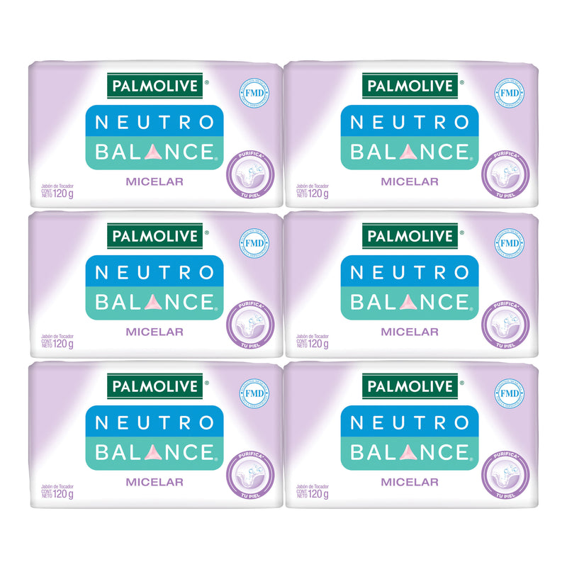 Palmolive Neutro Balance Micelar Bar Soap, 120g (Pack of 6)