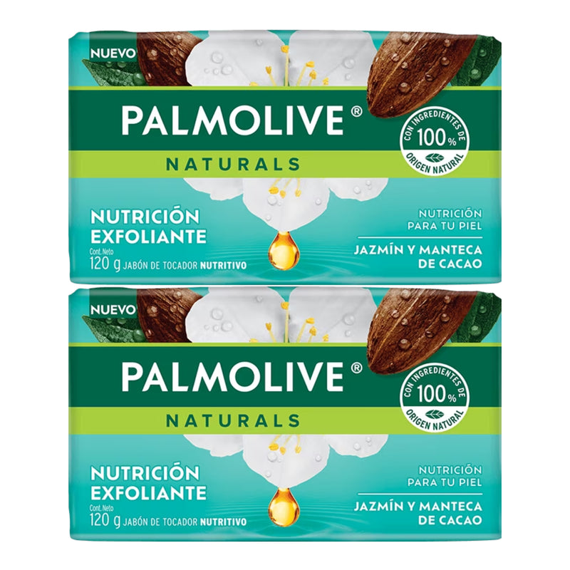 Palmolive Jazmín y Manteca de Cacao Bar Soap Exfoliante, 120g (Pack of 2)