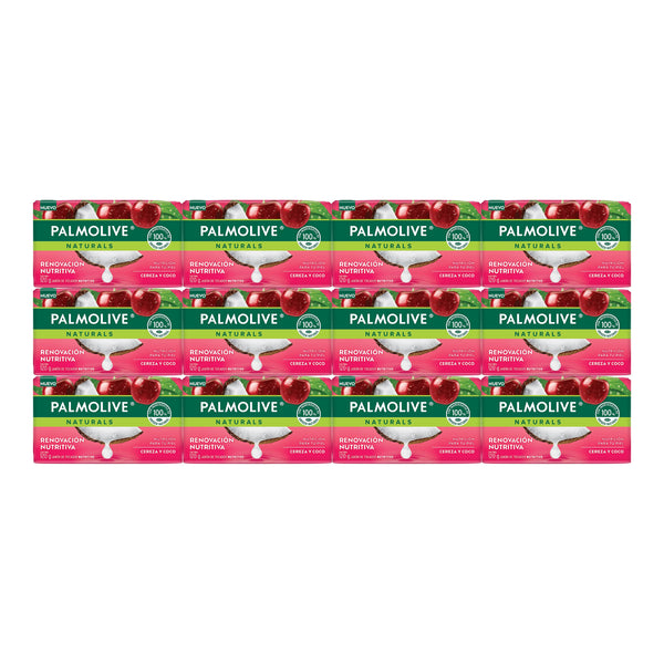 Palmolive Naturals Cereza y Coco Bar Soap Renovación Nutritiva 120g (Pack of 12)