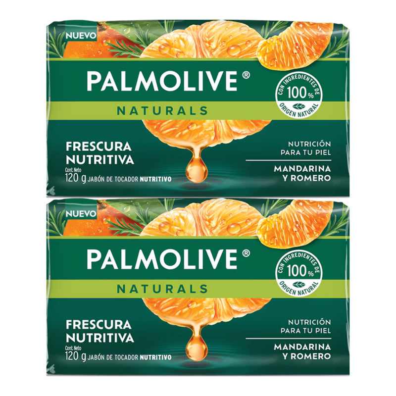 Palmolive Mandarina y Romero Bar Soap Frescura Nutritiva, 120g (Pack of 2)