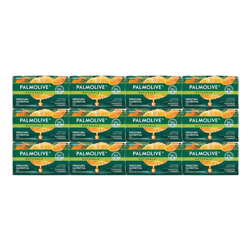 Palmolive Mandarina y Romero Bar Soap Frescura Nutritiva, 120g (Pack of 12)