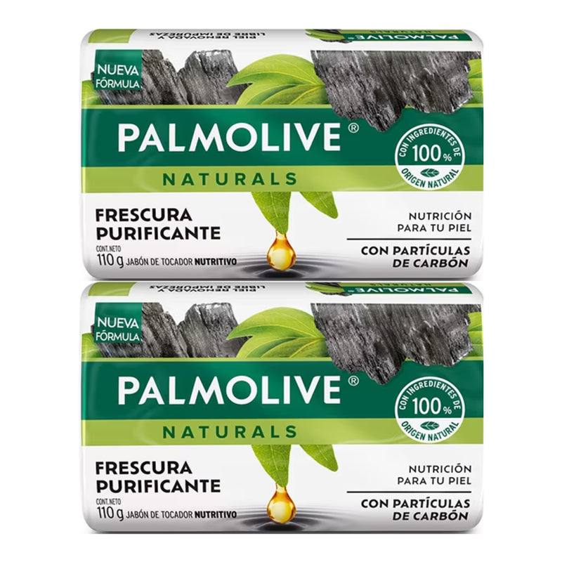 Palmolive Naturals Sensación Purificante Bar Soap con Carbon, 110g (Pack of 2)