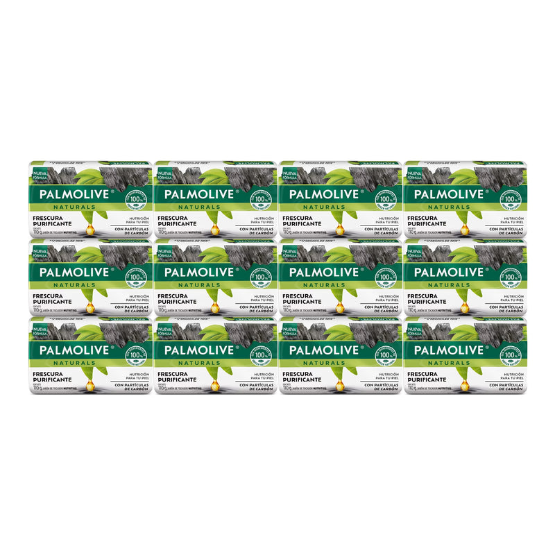 Palmolive Naturals Sensación Purificante Bar Soap con Carbon, 110g (Pack of 12)