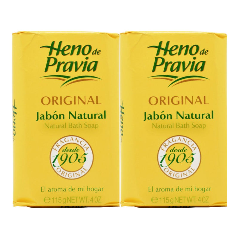 Heno de Pravia Original Jabon Natural Bath Bar Soap, 4oz. (115g) (Pack of 2)