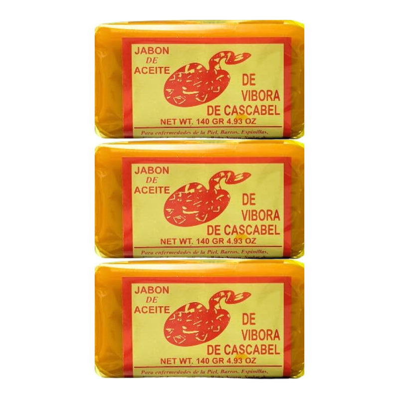 Jabon De Aceite Vibora de Cascabel (Rattlesnake Soap) 4.93oz (140g) (Pack of 3)