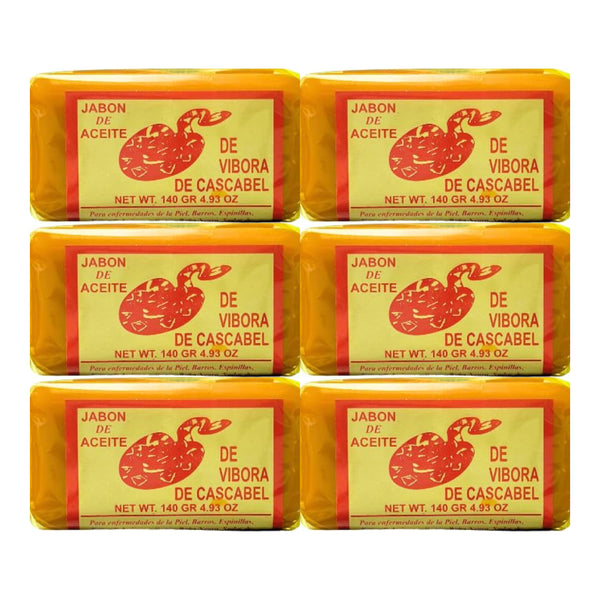 Jabon De Aceite Vibora de Cascabel (Rattlesnake Soap) 4.93oz (140g) (Pack of 6)