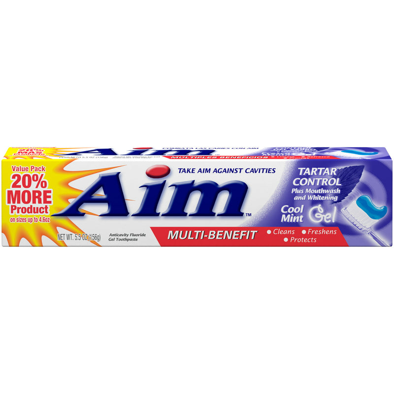Aim Tartar Control Mouthwash Whitening Cool Mint Toothpaste, 5.5 oz