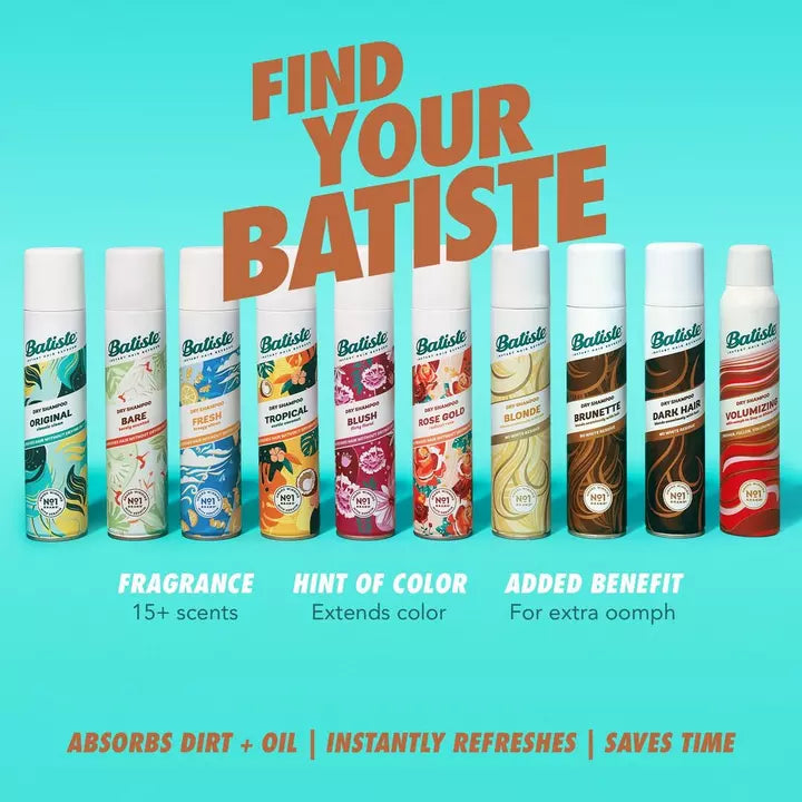 Batiste Hint of Color Beautiful Brunette Dry Shampoo, 6.73 fl oz.